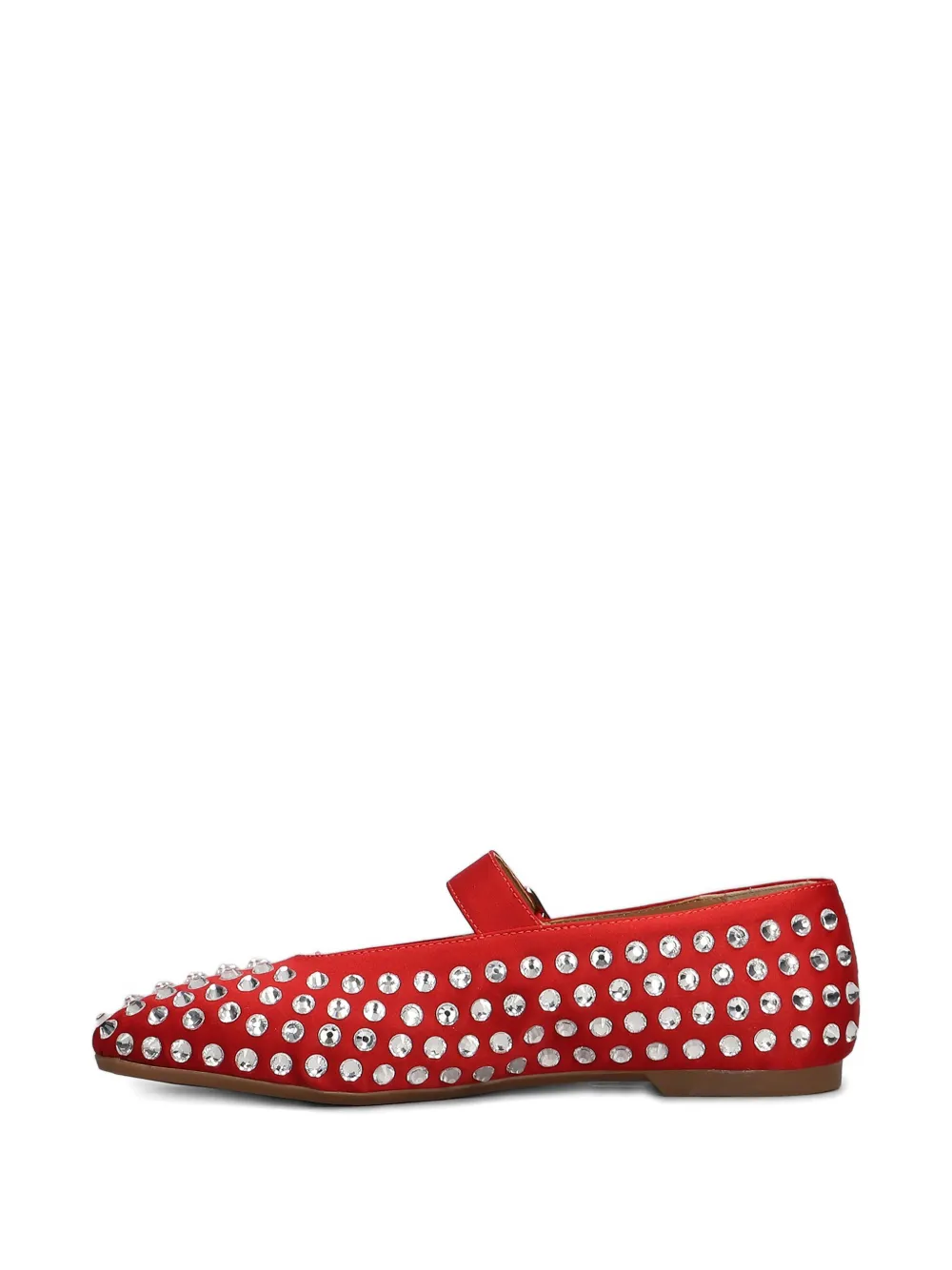 Gisel Moire crystal-embellished flat pumps Red