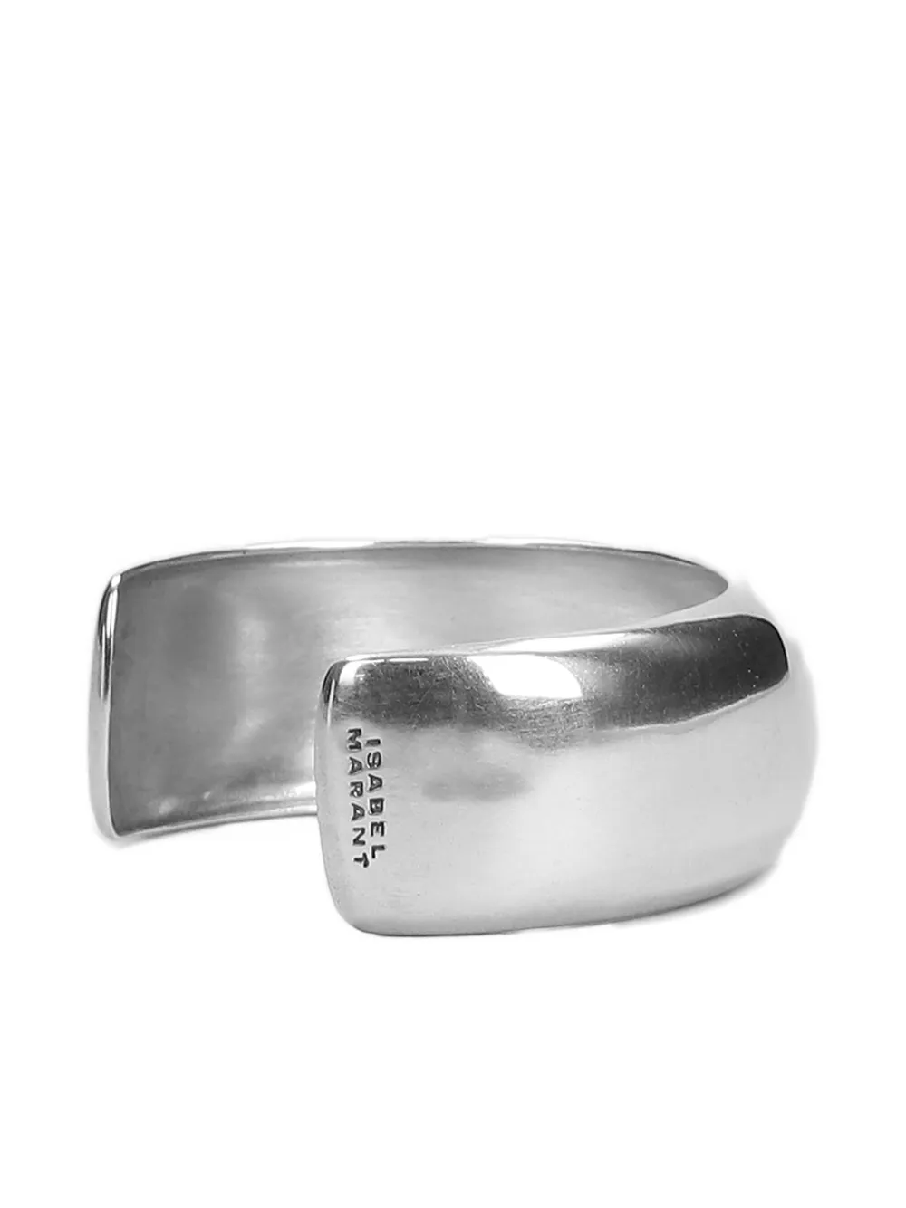 ISABEL MARANT logo-engraved cuff bracelet - Zilver