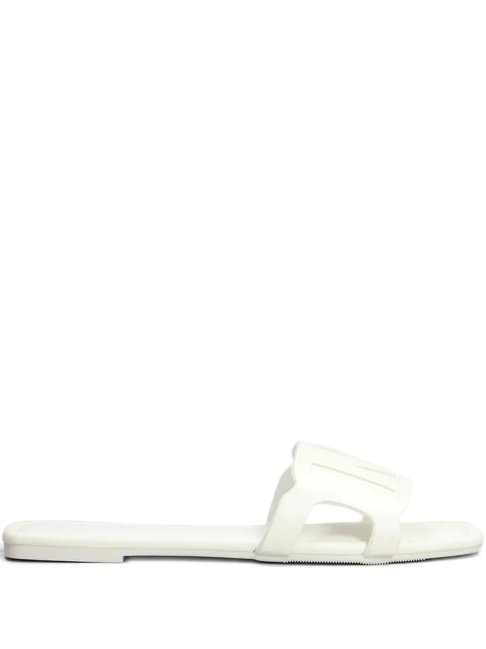 Marc Ellis Sandália flat com logo gravado | Branco | Image 1