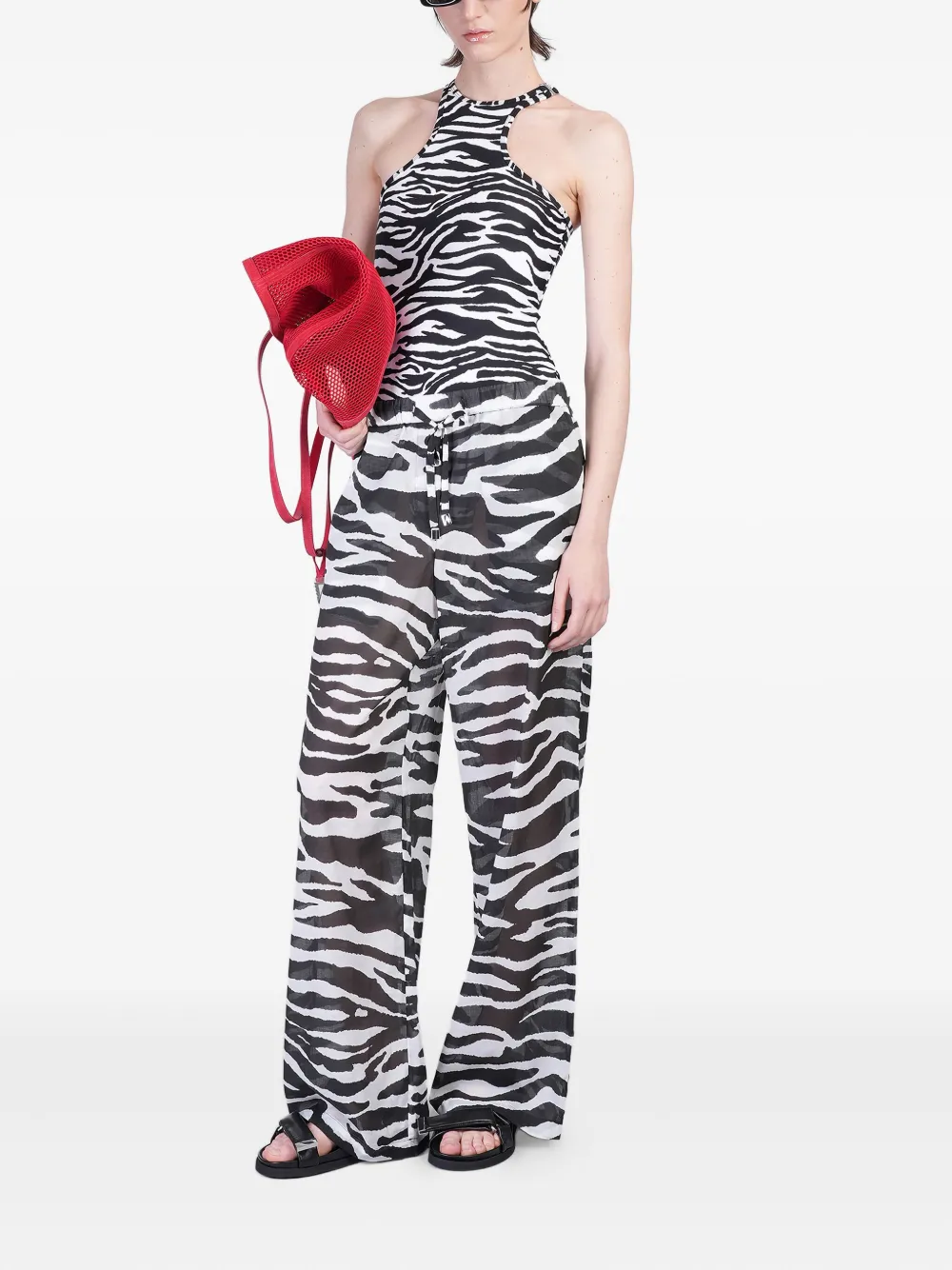 The Attico zebra-print halterneck swimsuit | One-Pieces | Image 2