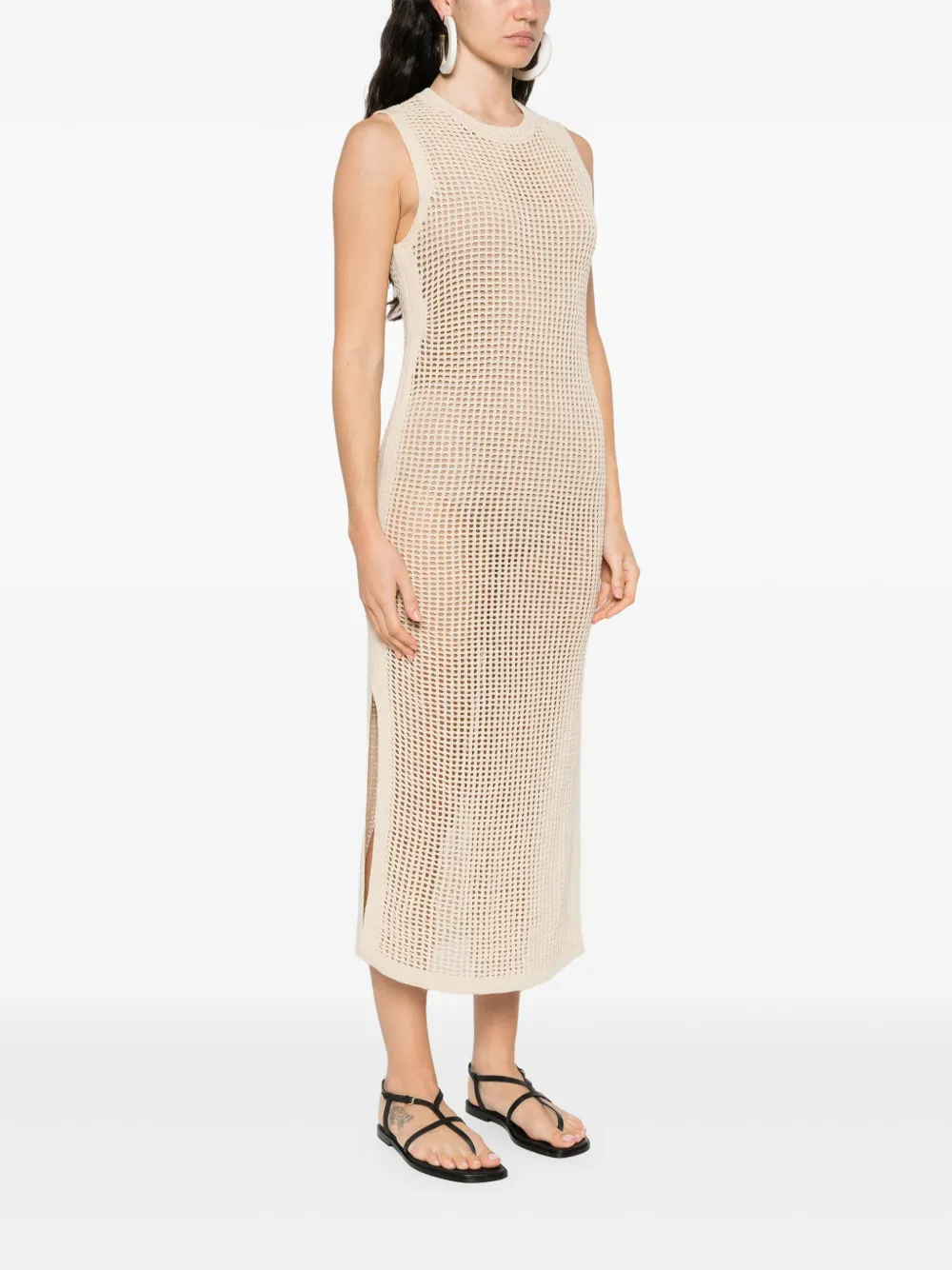 MC2 Saint Barth Visnet midi-jurk Beige