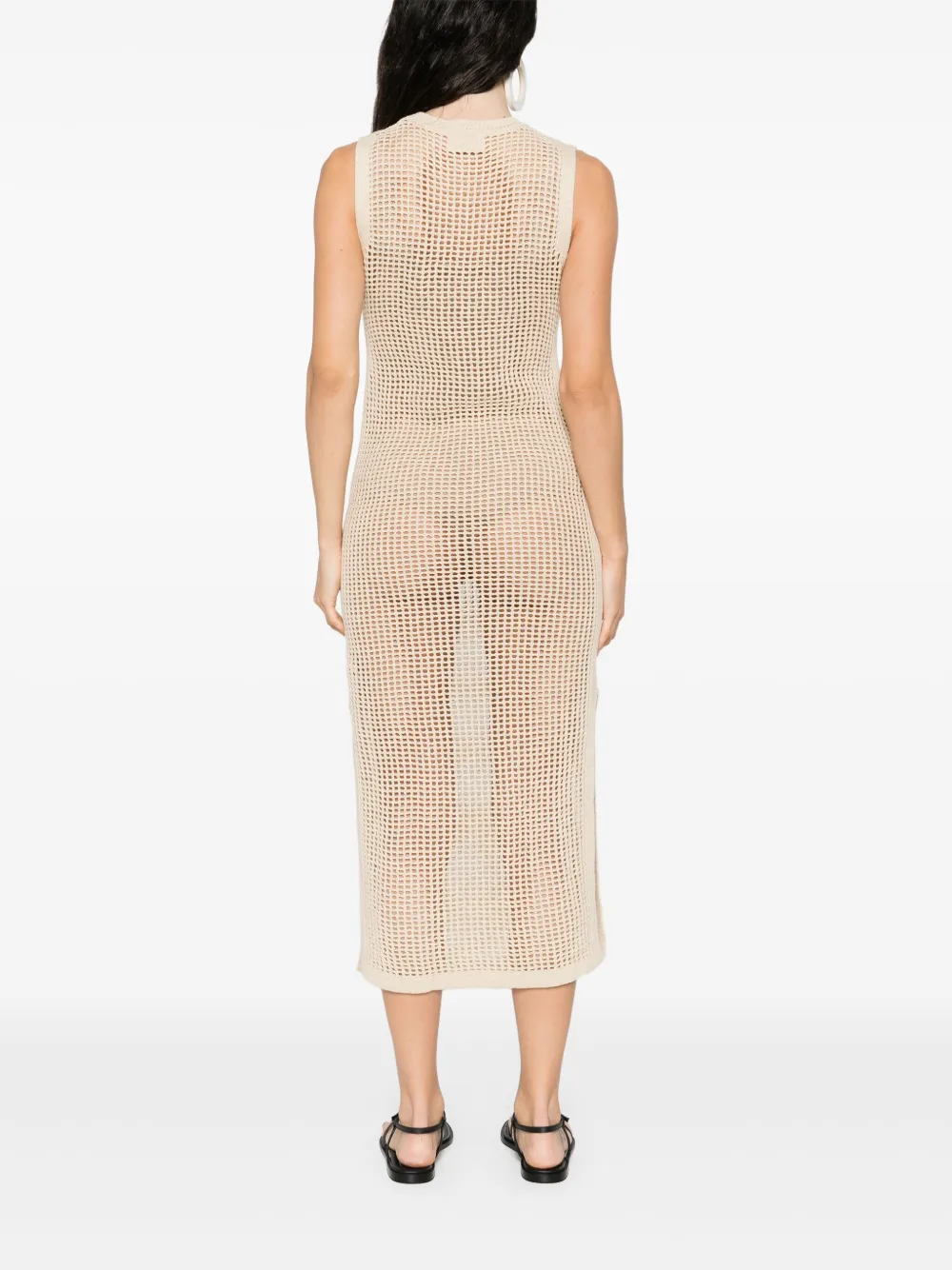 MC2 Saint Barth Visnet midi-jurk Beige