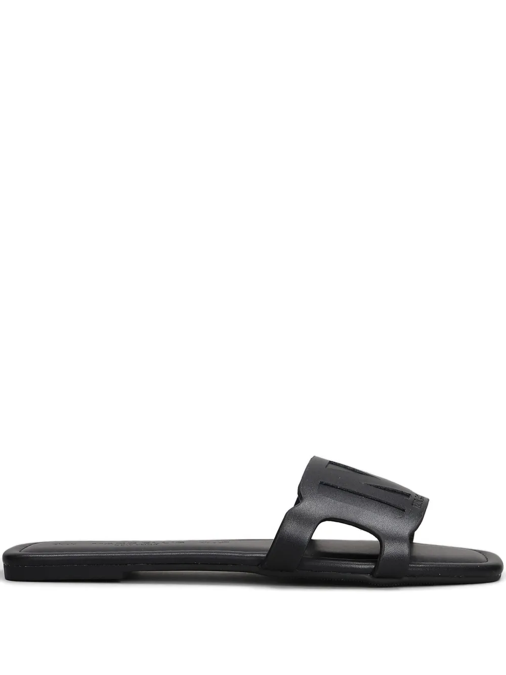 Marc Ellis Sandália flat com logo gravado | Preto | Image 1