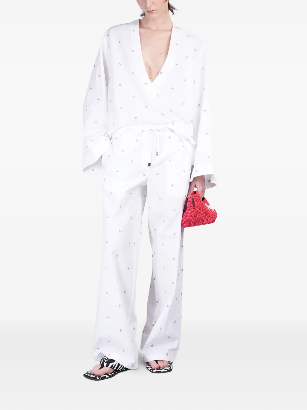 The Attico Popeline shirt - Wit