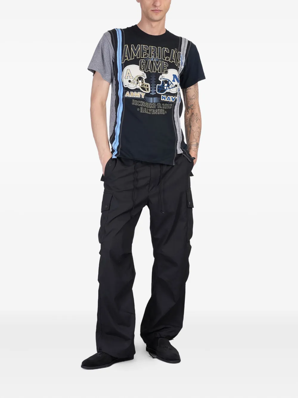 Needles stitching-details T-shirt Zwart