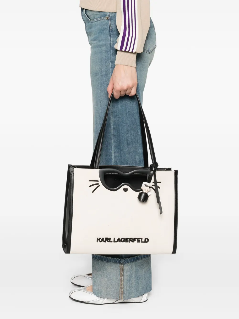 Karl Lagerfeld logo-lettering tote bag - Beige