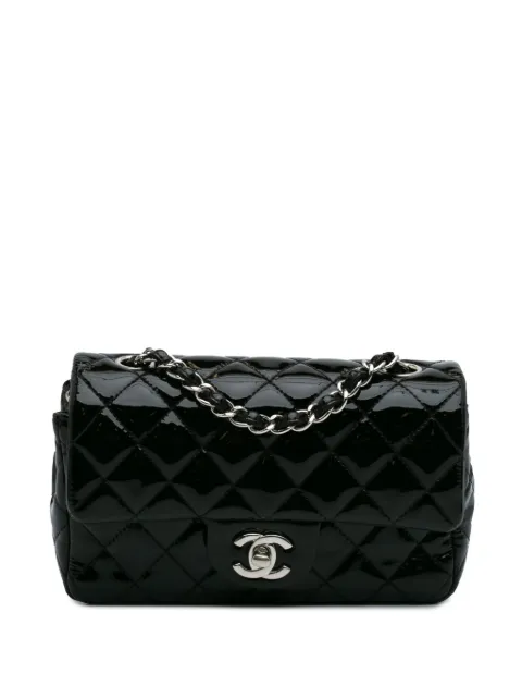 CHANEL Pre-Owned 2014 Mini Rectangular Classic Patent Single Flap crossbody bag
