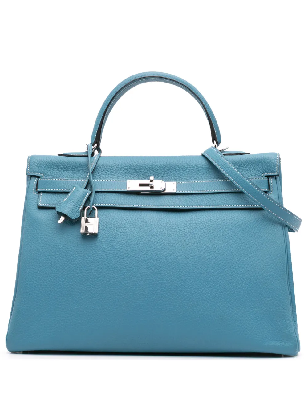 Hermès Pre-Owned 2010 Togo Kelly Retourne 35 satchel - ブルー Hermès Pre-Owned 2010 Togo Kelly Retourne 35 satchel - ブルー