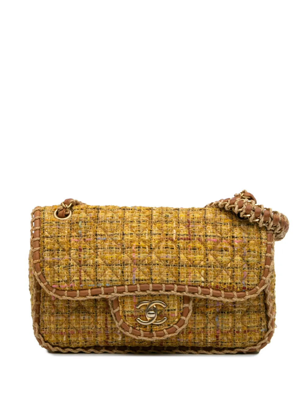 CHANEL Pre-Owned 2010-2011 Medium Quilted Tweed St Tropez Flap CHANEL Pre-Owned 2010-2011 Medium Quilted Tweed St Tropez Flap