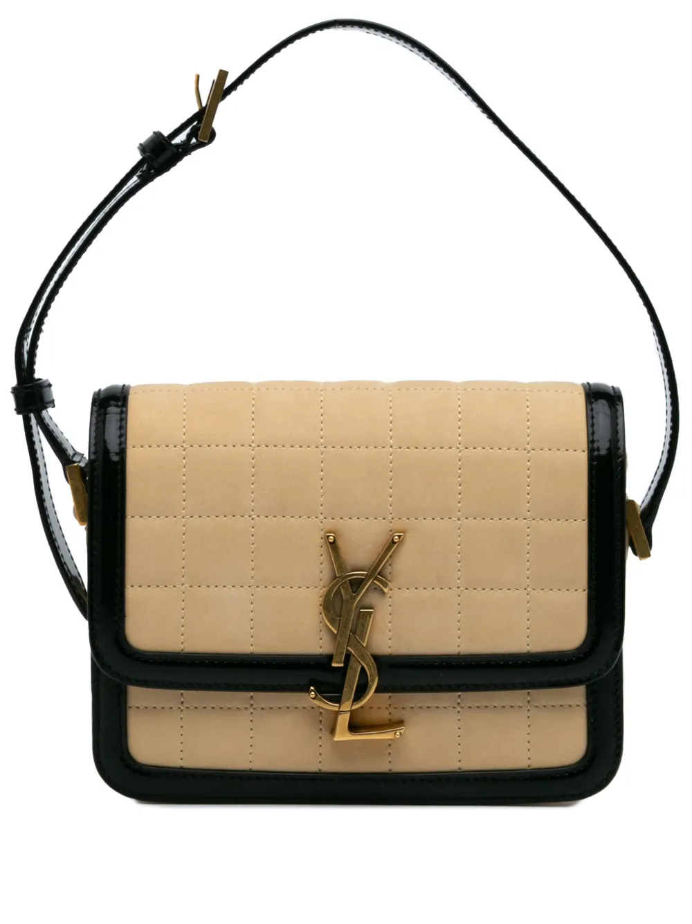 Saint Laurent Pre-Owned 2023 Small Quilted Suede Solferino Satchel In Saint Laurent Pre-Owned 2023 Small Quilted Suede Solferino Satchel In