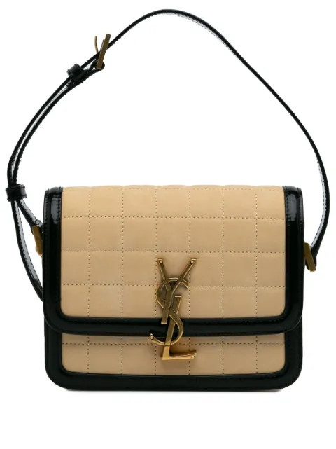 Saint Laurent Pre-Owned 2023 Small Quilted Suede Solferino Satchel In Box shoulder bag