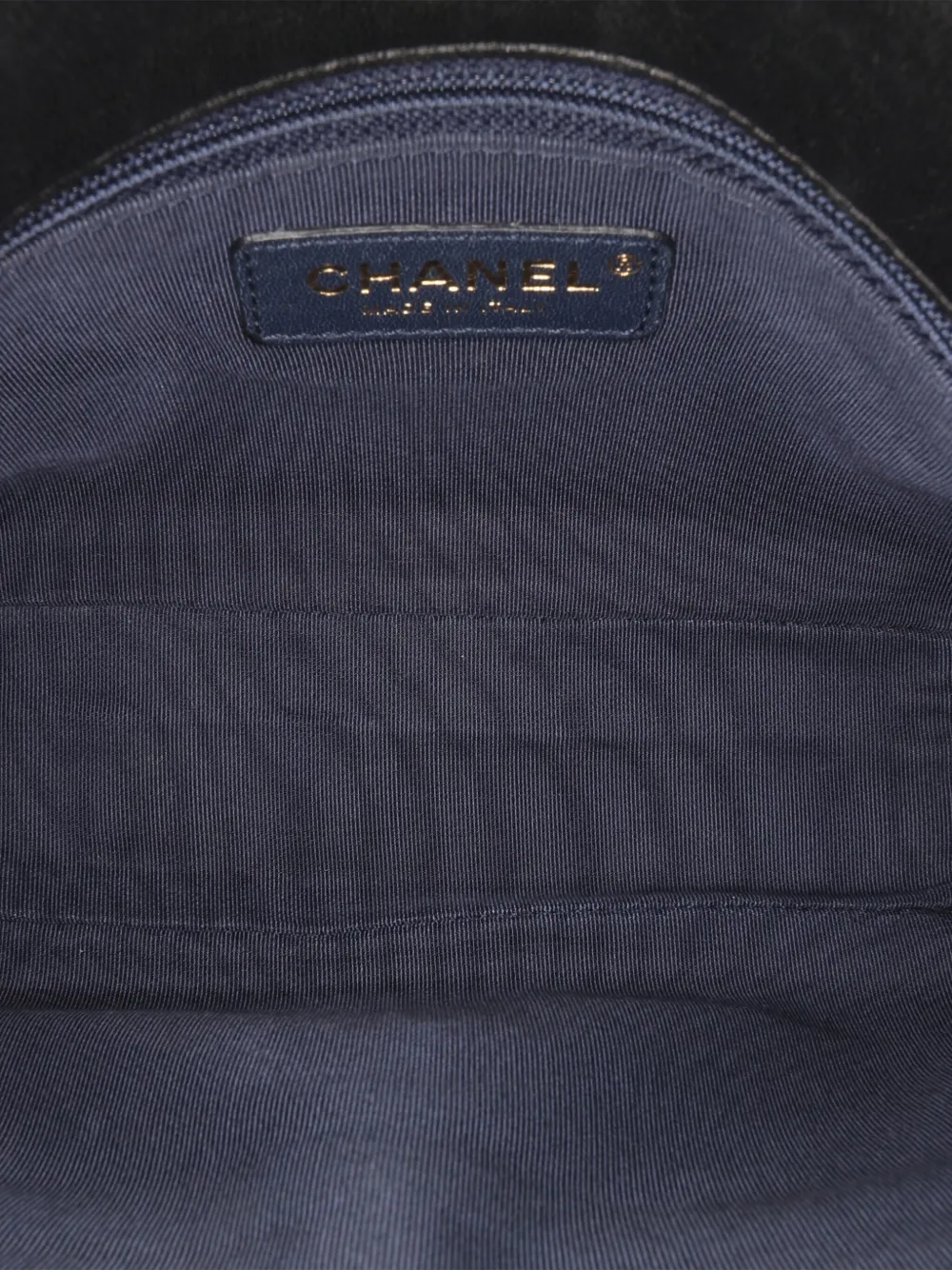 Pre-owned Chanel 2018-2019 Mini Quilted Sheepskin Double Chevron Flap Satchel In Blue