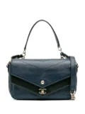 CHANEL Pre-Owned 2018-2019 Mini Quilted Sheepskin Double Chevron Flap satchel - Blue