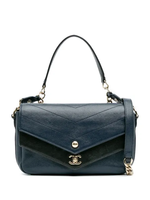 CHANEL Pre-Owned 2018-2019 Mini Quilted Sheepskin Double Chevron Flap satchel