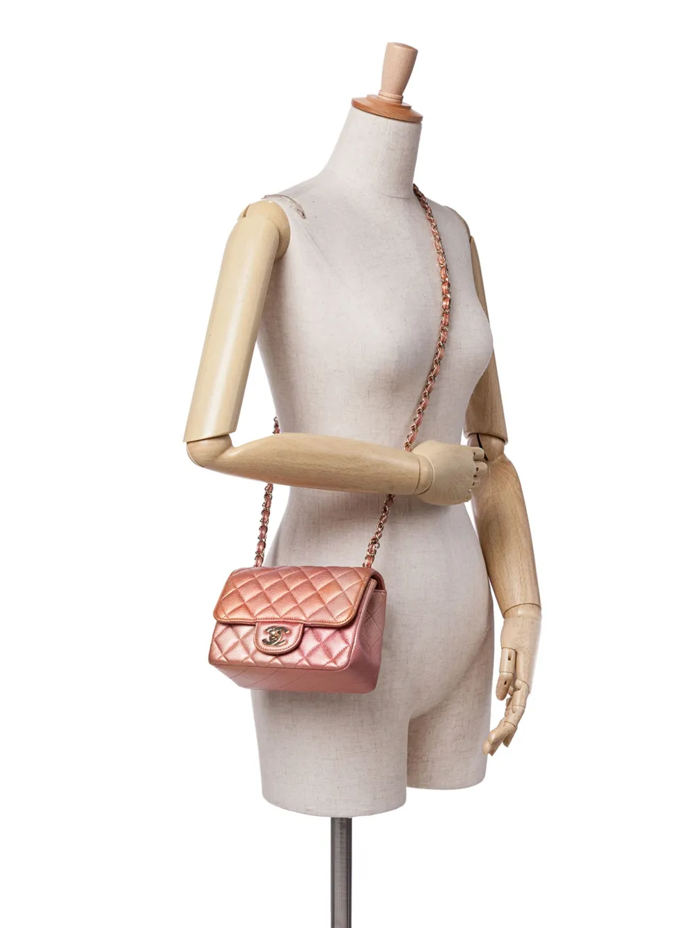 CHANEL Pre-Owned 2021 Mini Square Iridescent Calfskin Flap crossbody bag | Pre-Owned | Image 2