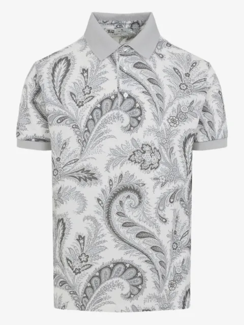 ETRO playera tipo polo con motivo floral de cachemira