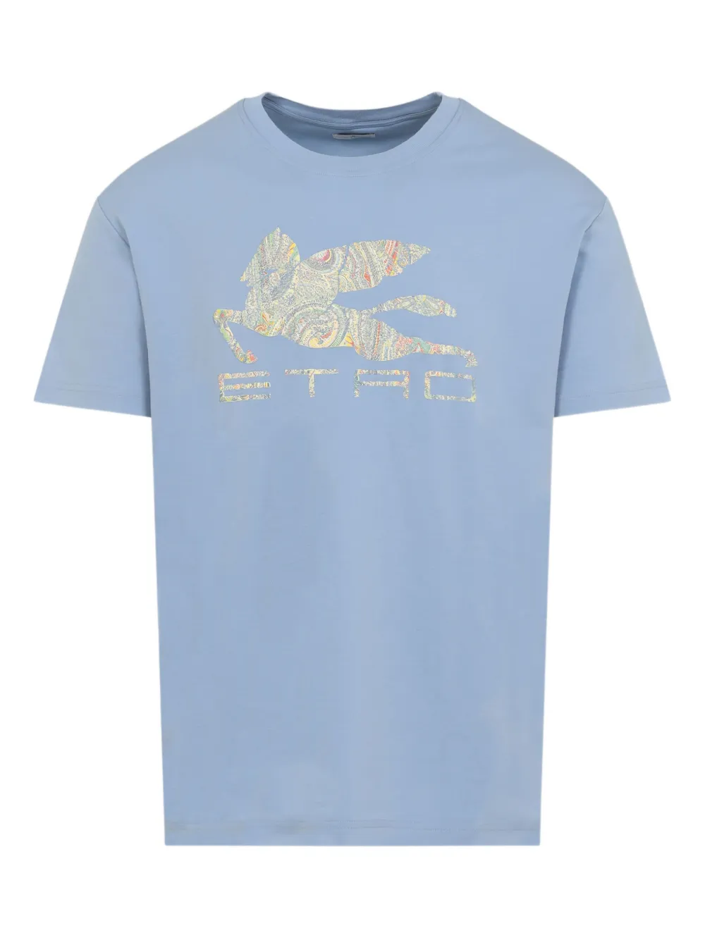 ETRO T-shirt met Pegaso-patroon Blauw