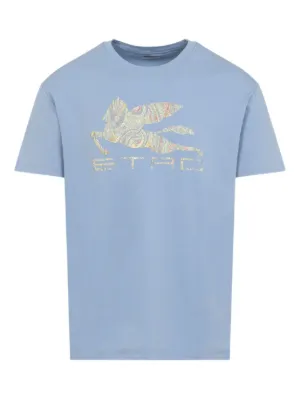 Tシャツ・カットソー ETRO T-SHIRTS WHITE - LIGHT BLUE ETRO logo-print T-shirt | Blue | FARFETCH TR