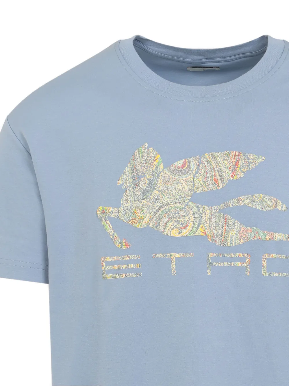 ETRO T-shirt met Pegaso-patroon Blauw