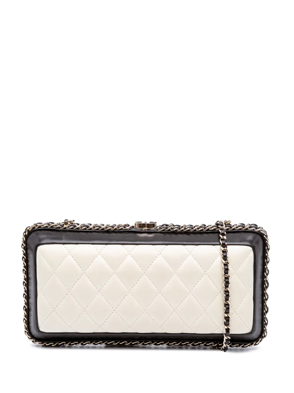 CHANEL Pre-Owned 2012 Bicolor Quilted Lambskin Chain Around Clutch CHANEL Pre-Owned 2012 Bicolor Quilted Lambskin Chain Around Clutch