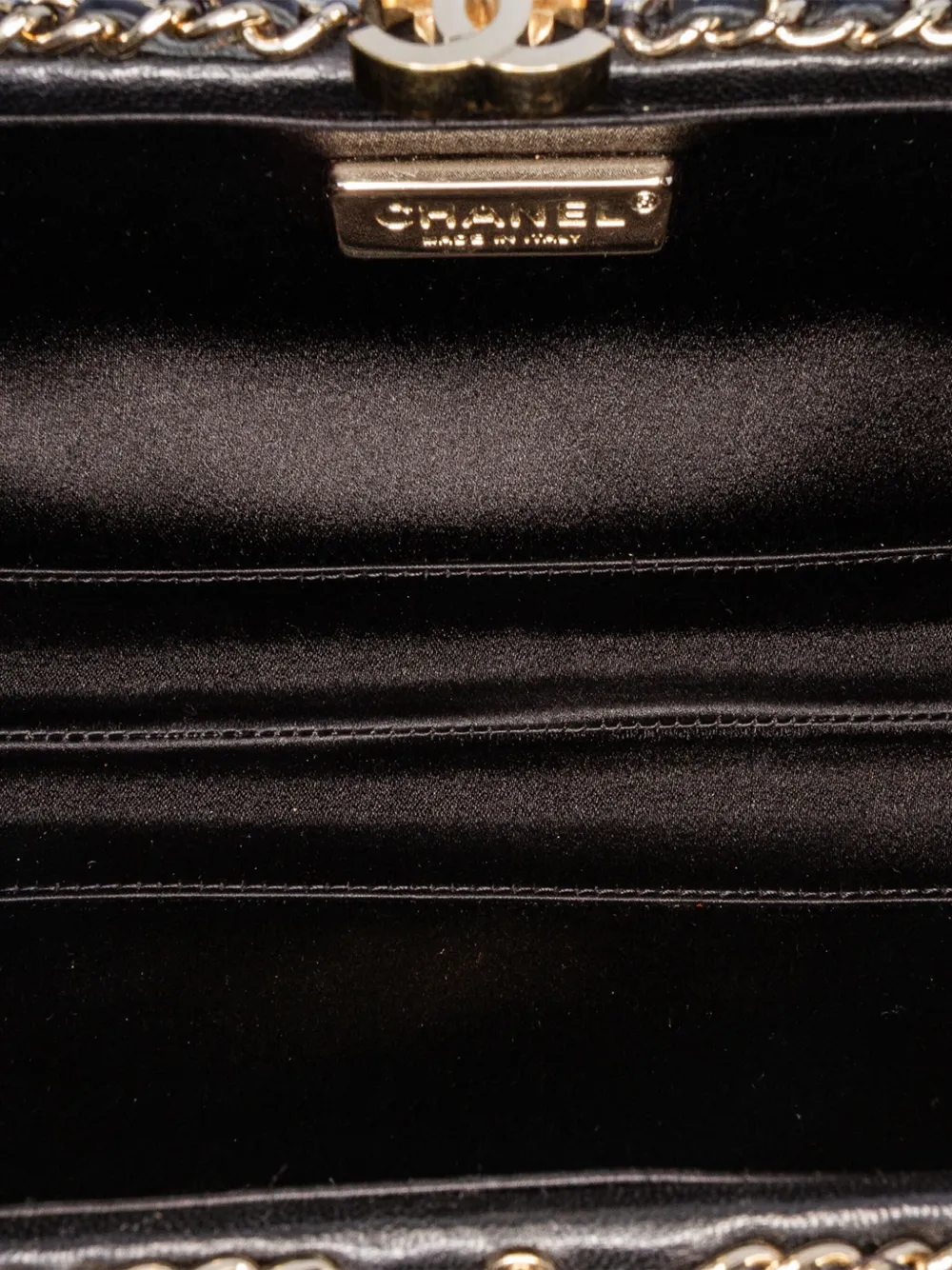 Pre-owned Chanel 2012 Bicolor Quilted Lambskin Chain Around Clutch Crossbody Bag In White