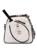 CHANEL Pre-Owned 2021-2025 Coco Masters Mini Canvas Tennis Racket Bag crossbody bag - WHITE