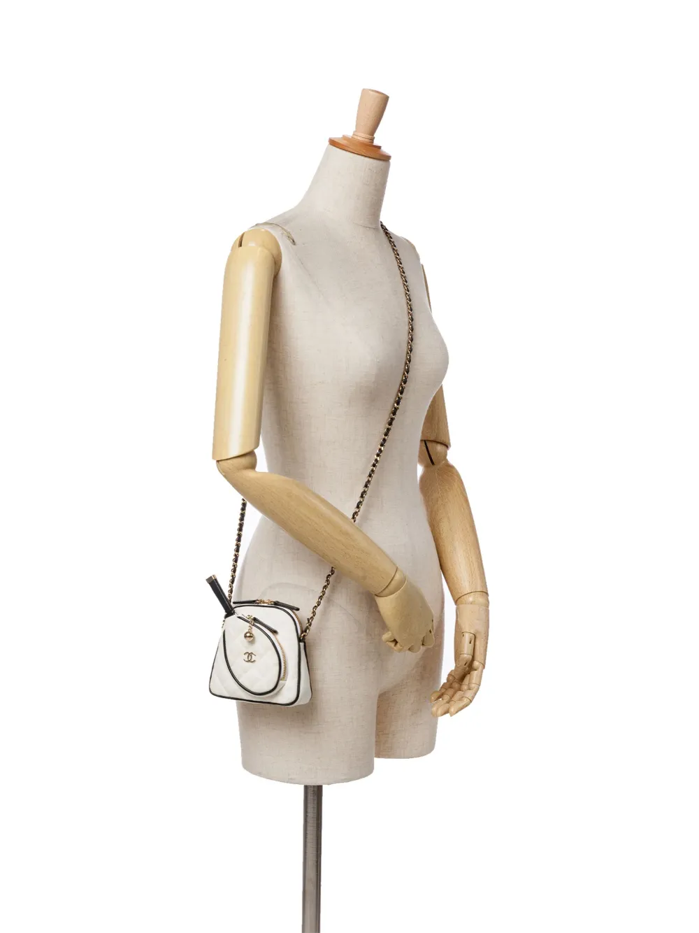 Pre-owned Chanel 2021-2025 Coco Masters Mini Canvas Tennis Racket Bag Crossbody Bag