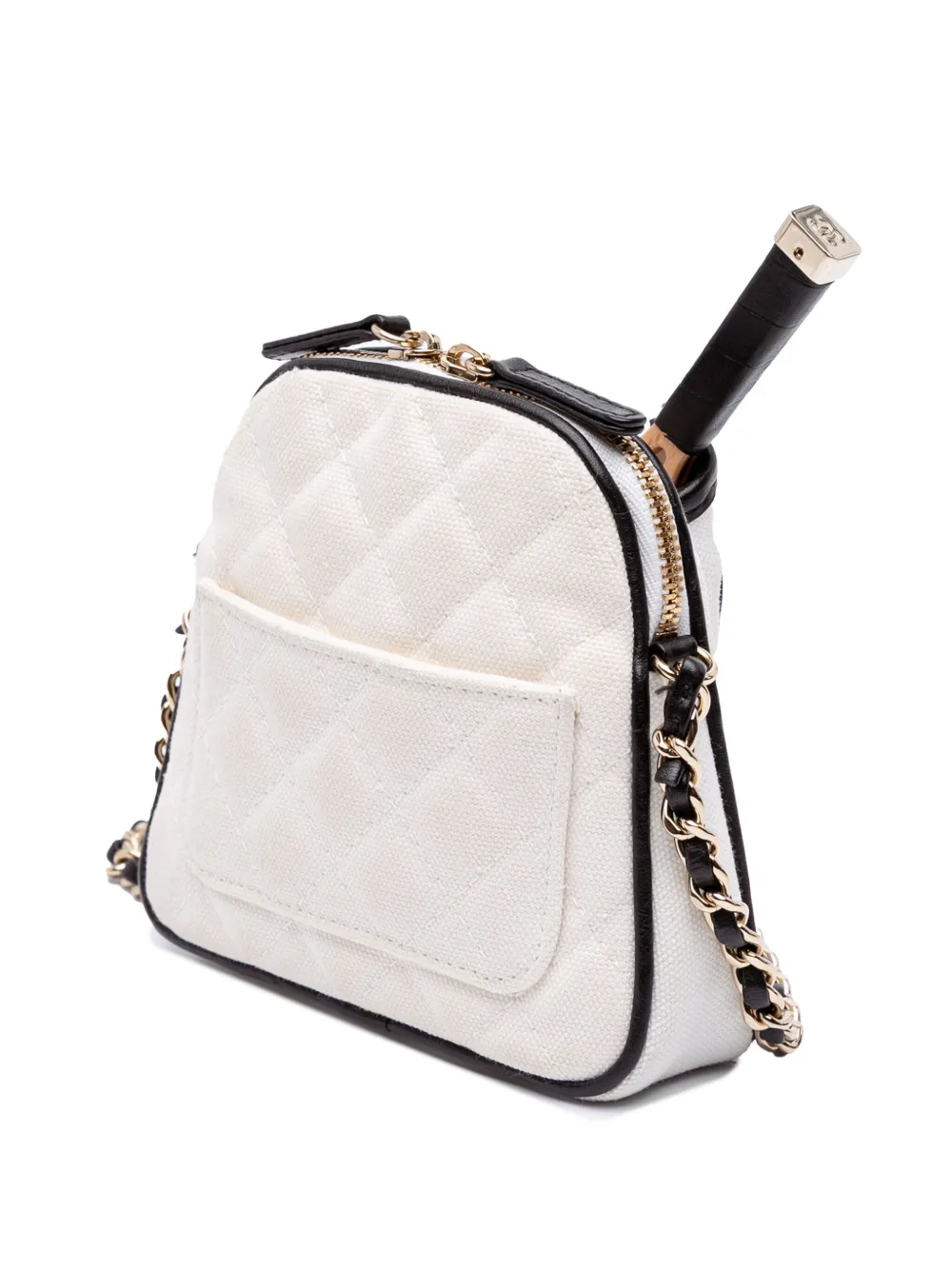 Pre-owned Chanel 2021-2025 Coco Masters Mini Canvas Tennis Racket Bag Crossbody Bag