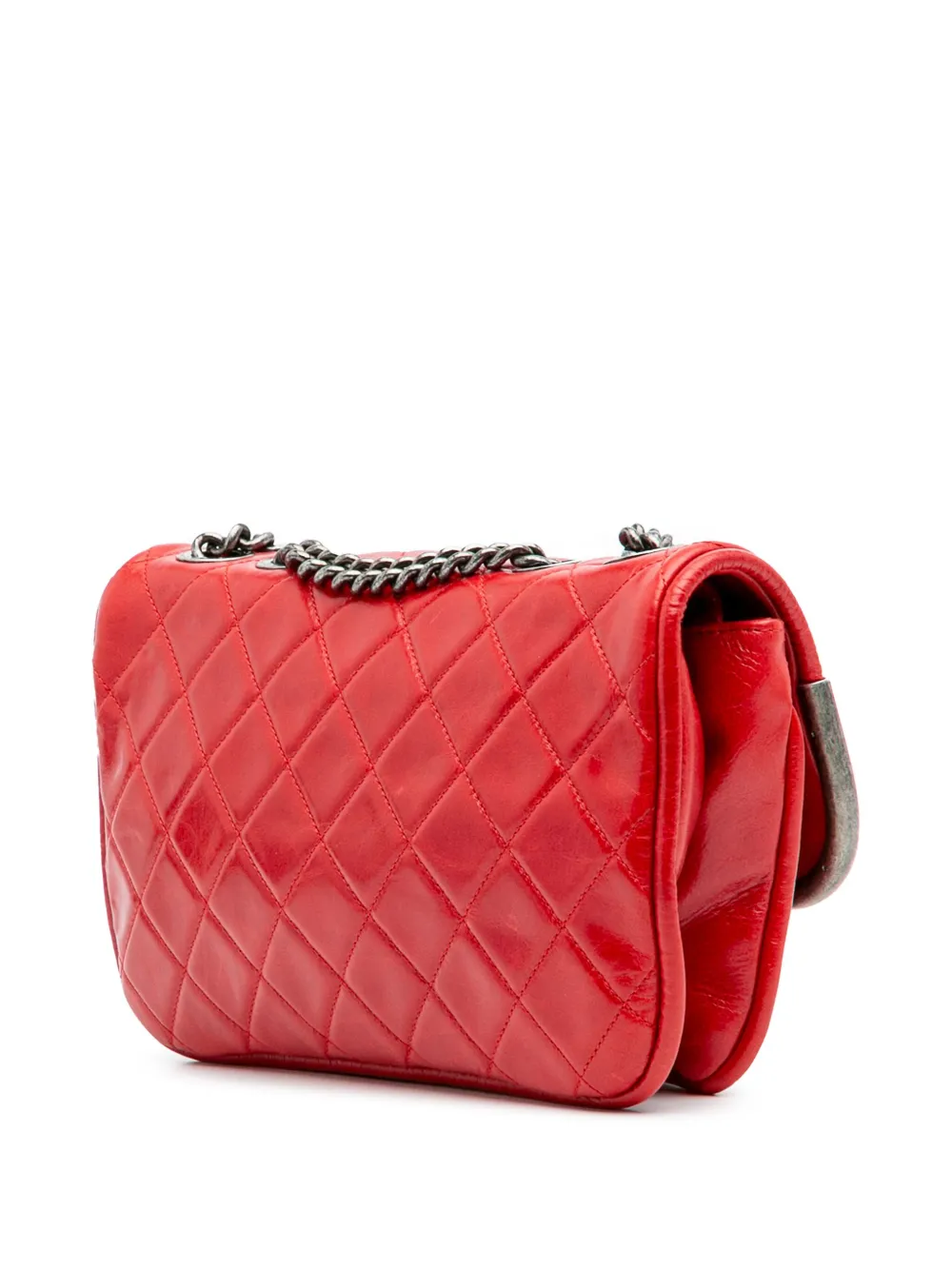 Pre-owned Chanel 2013-2014 Aged Calfskin Cc Chain Frame Flap Crossbody Bag