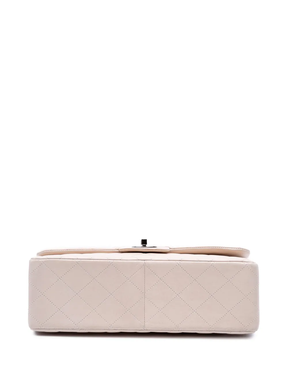 Pre-owned Chanel 2011 Jumbo Classic Lambskin Double Flap Shoulder Bag In White