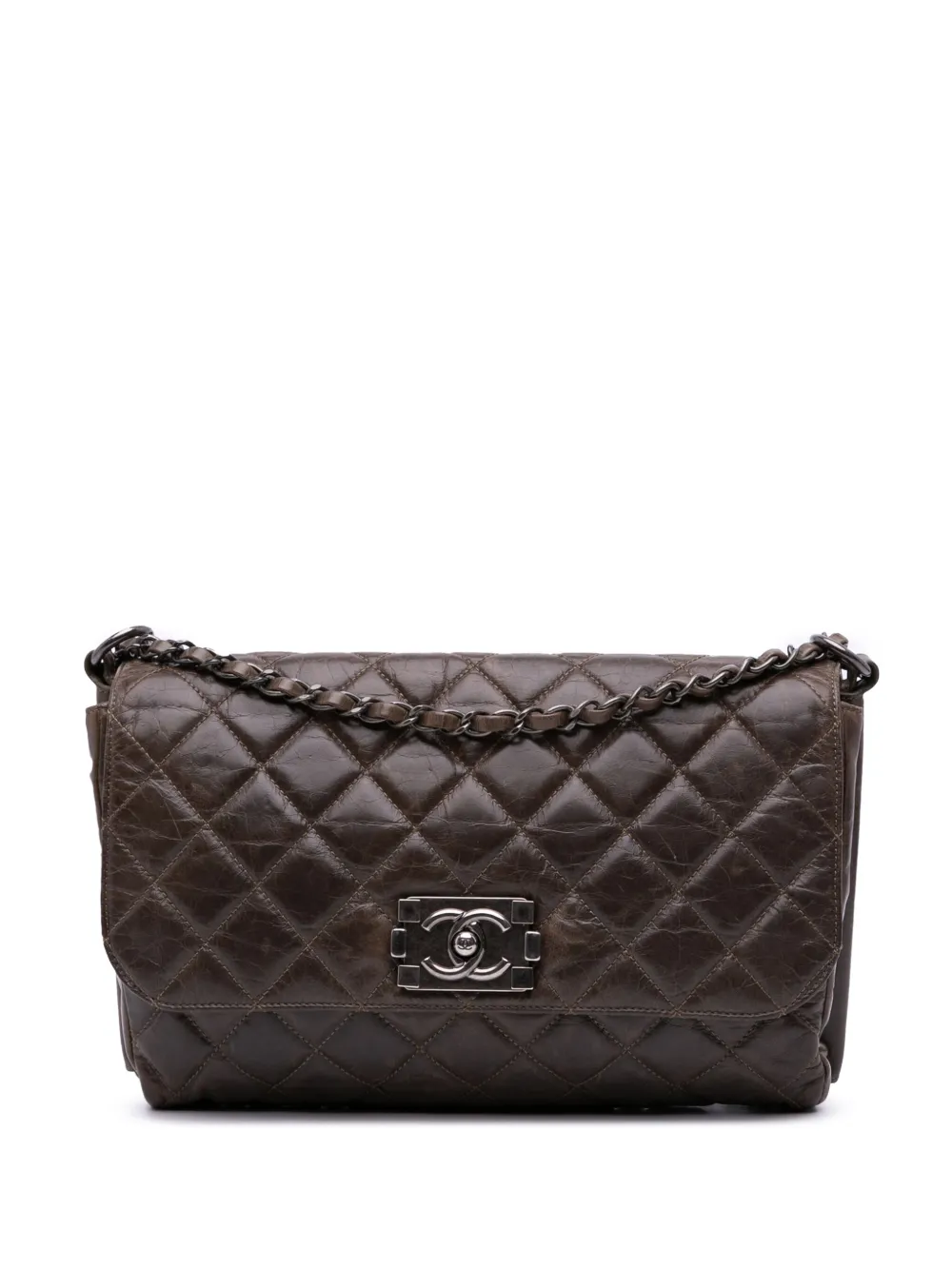 CHANEL Pre-Owned 2012 Quilted Glazed Calfskin Soft Boy Flap shoulder CHANEL Pre-Owned 2012 Quilted Glazed Calfskin Soft Boy Flap shoulder