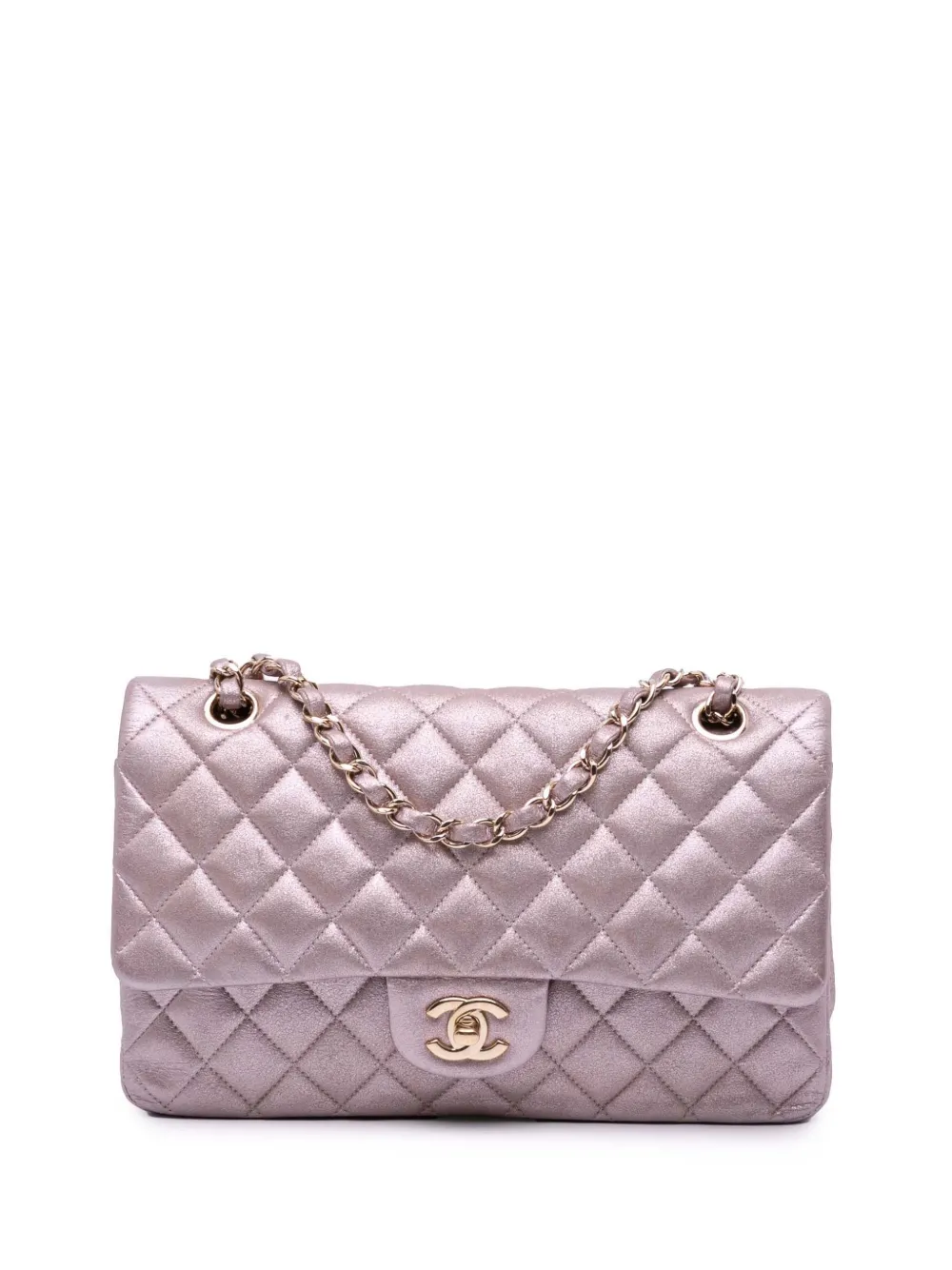 CHANEL Pre-Owned 2014 Medium Classic Iridescent Calfskin Double Flap CHANEL Pre-Owned 2014 Medium Classic Iridescent Calfskin Double Flap