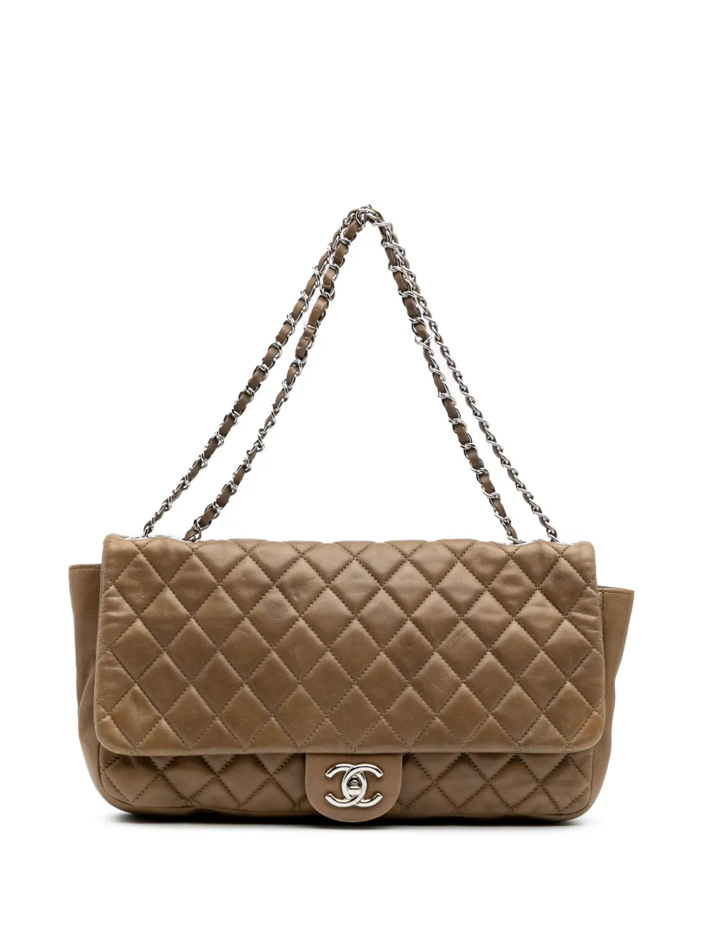 CHANEL Pre-Owned 2009-2010 Jumbo Quilted Lambskin Coco Rain Flap CHANEL Pre-Owned 2009-2010 Jumbo Quilted Lambskin Coco Rain Flap