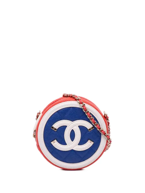 CHANEL Pre-Owned 2019 Tricolor Caviar CC Filigree Round crossbody bag