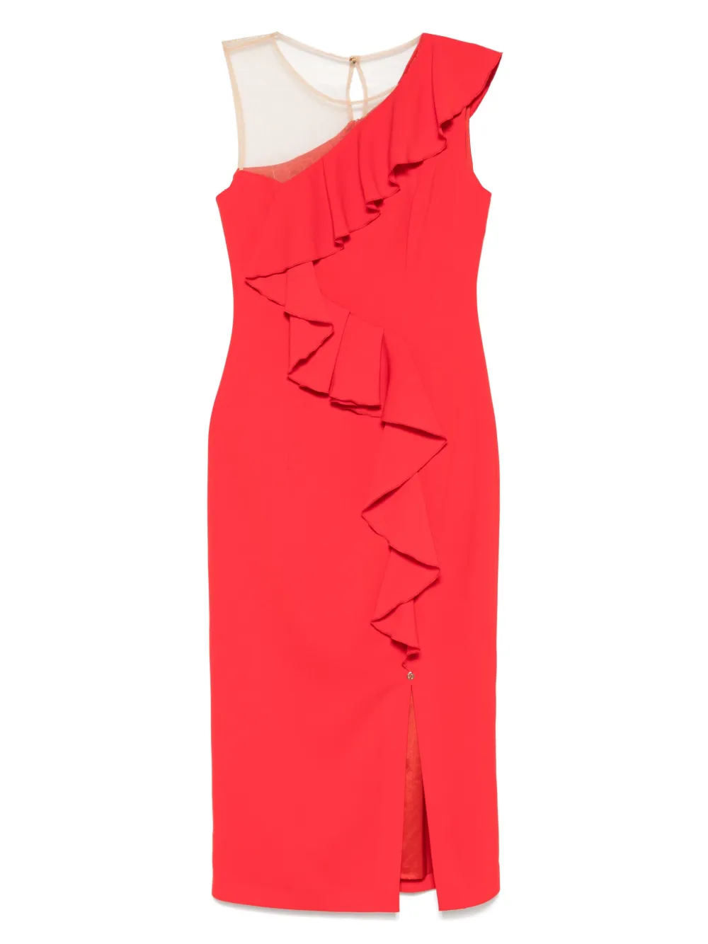 NISSA robe mi-longue à volants | rouge | Image 1