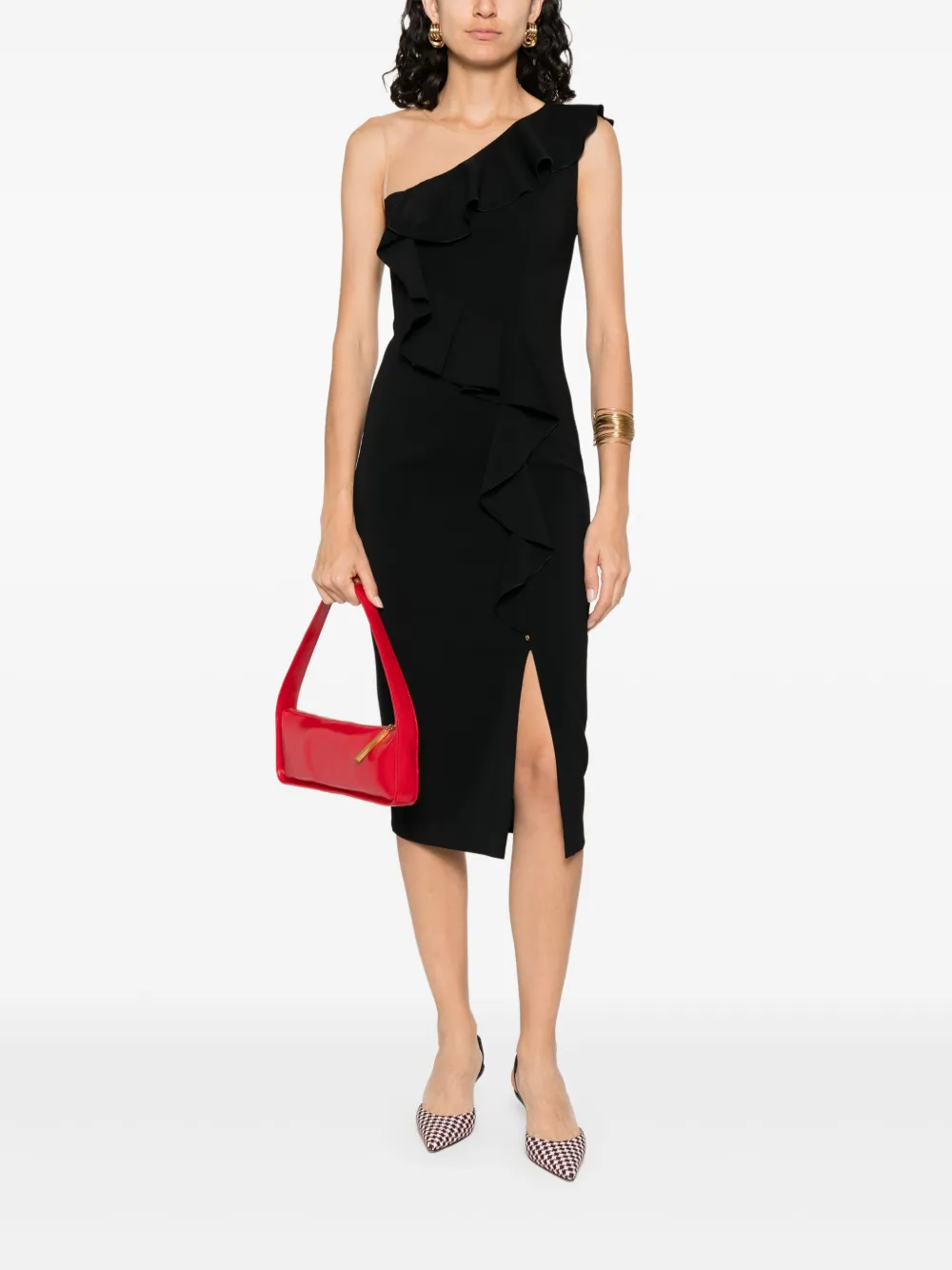 NISSA asymmetric dress - Zwart