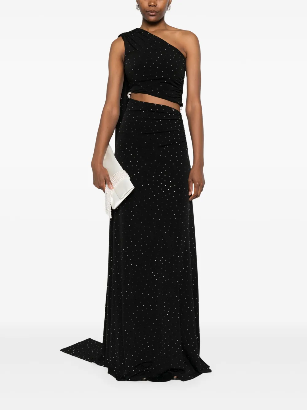 NISSA one-shoulder dress - Zwart