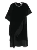 NISSA rhinestone-collar dress - Black