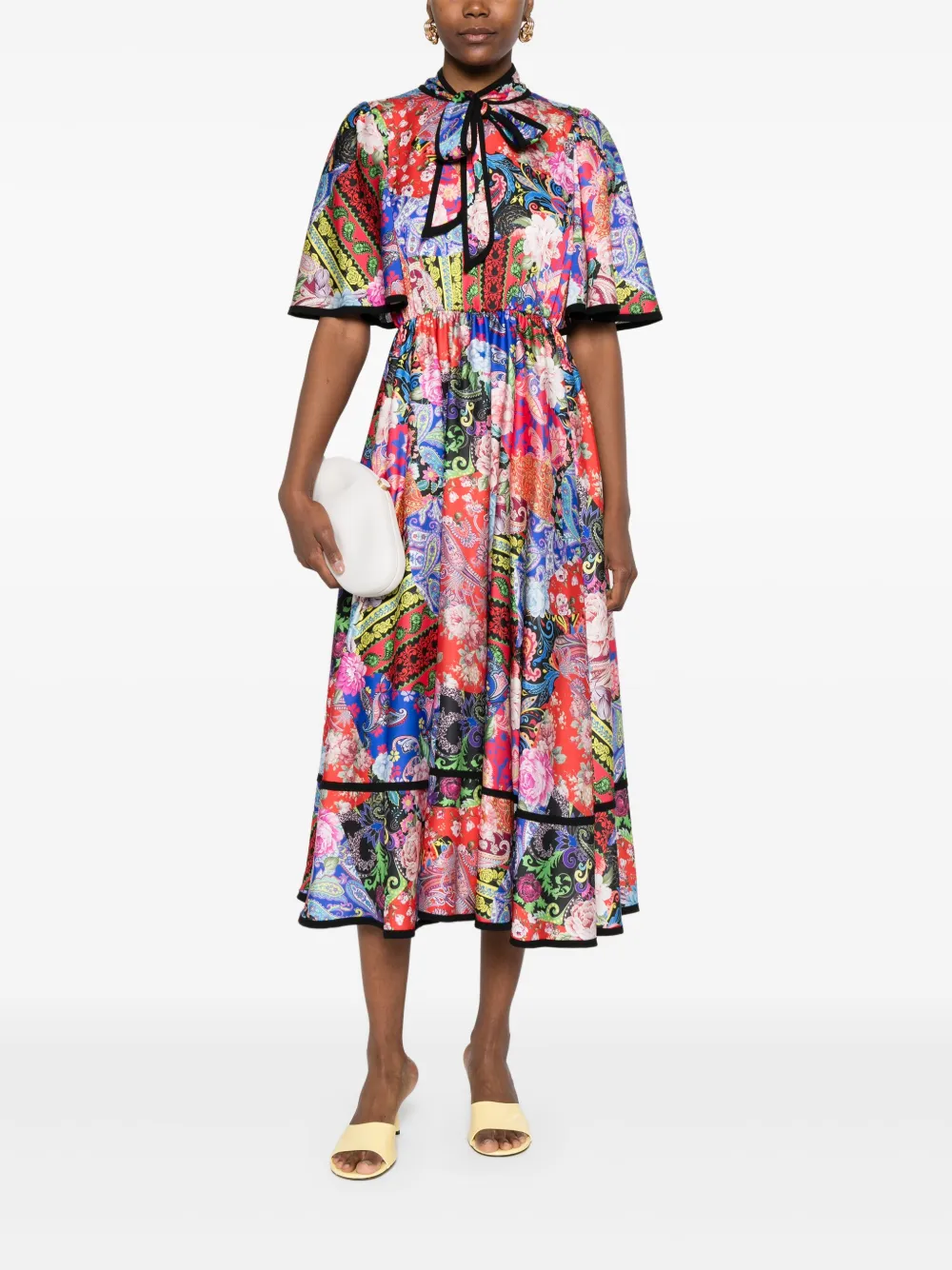 NISSA paisley-print dress - Rood