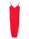 NISSA side-slits slip dress - Red