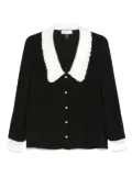 NISSA contrasting-trim shirt - Black