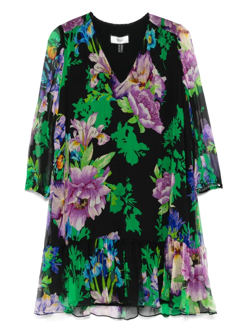 NISSA robe à fleurs imprimées | noir | Image 1