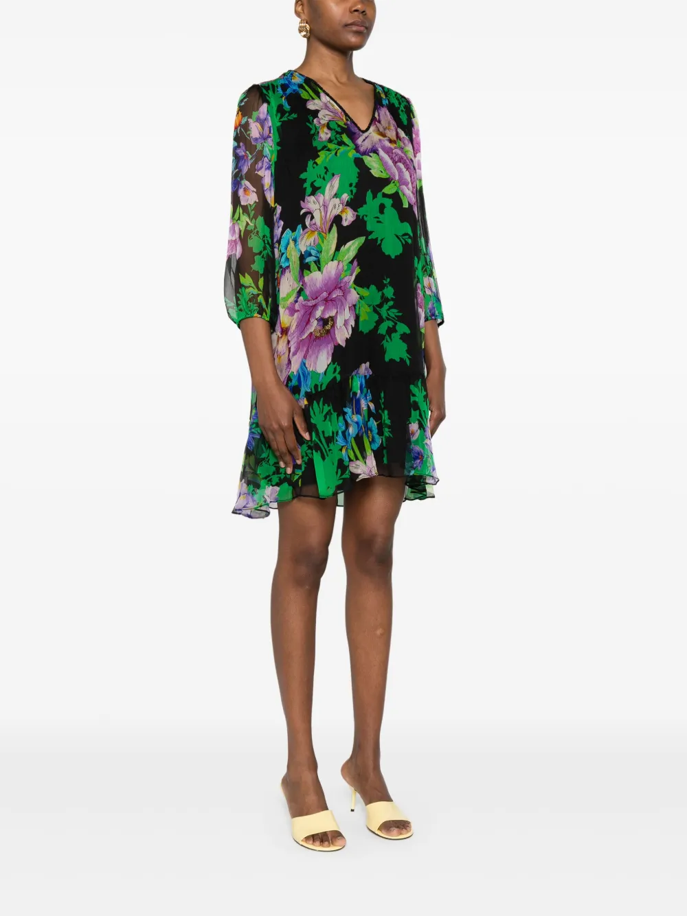 NISSA Jurk met bloemenprint Zwart