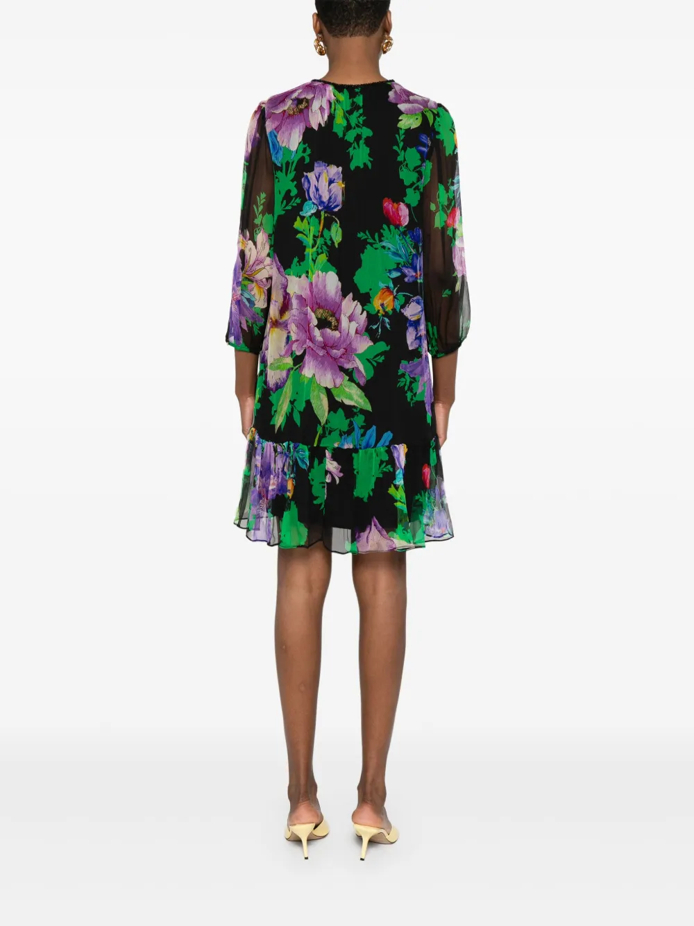 NISSA Jurk met bloemenprint Zwart
