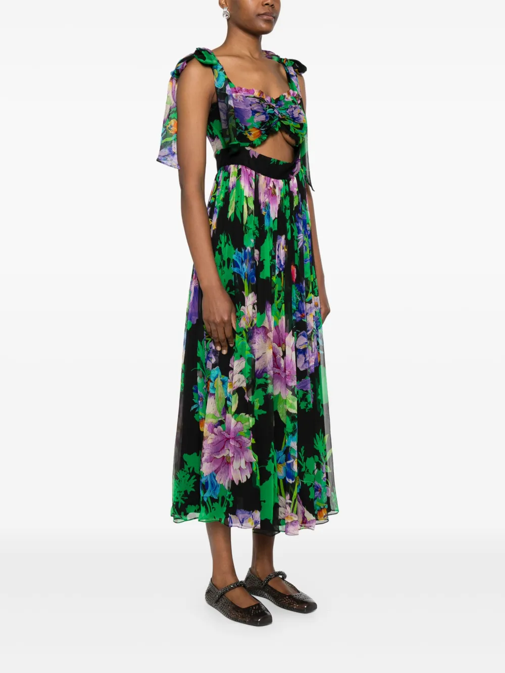 NISSA Jurk met bloemenprint Zwart
