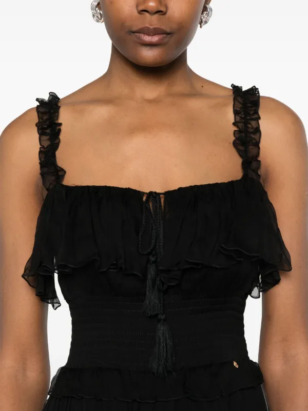NISSA tassel-detail Mini Dress | Black | FARFETCH