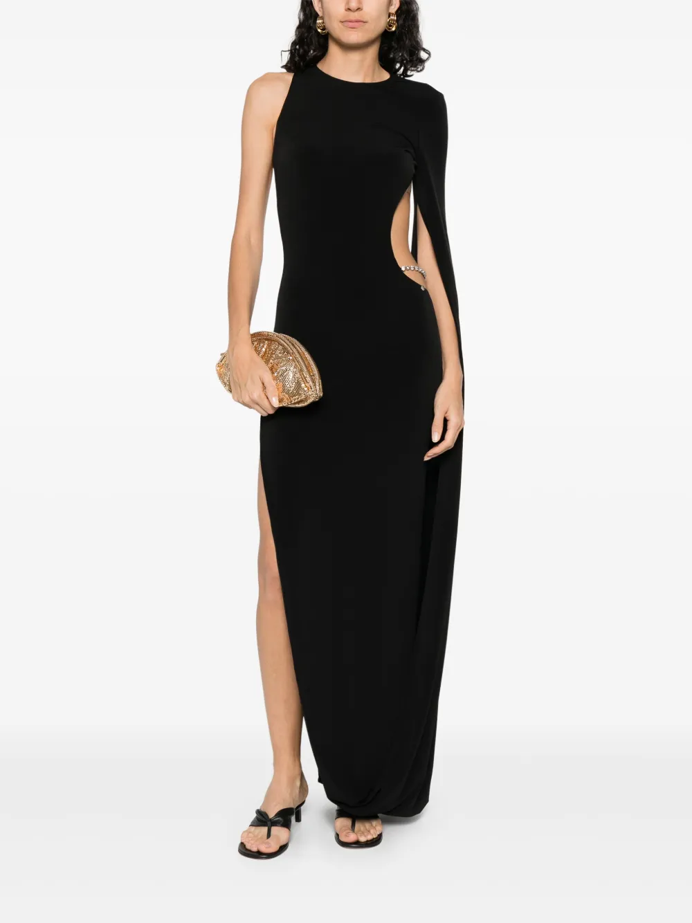 NISSA jersey dress - Zwart