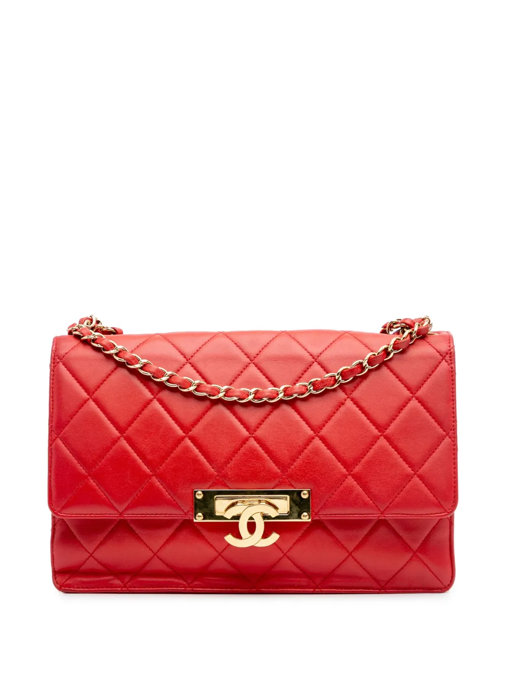 CHANEL Pre-Owned 2013-2014 Large Quilted Lambskin Golden Class Flap CHANEL Pre-Owned 2013-2014 Large Quilted Lambskin Golden Class Flap