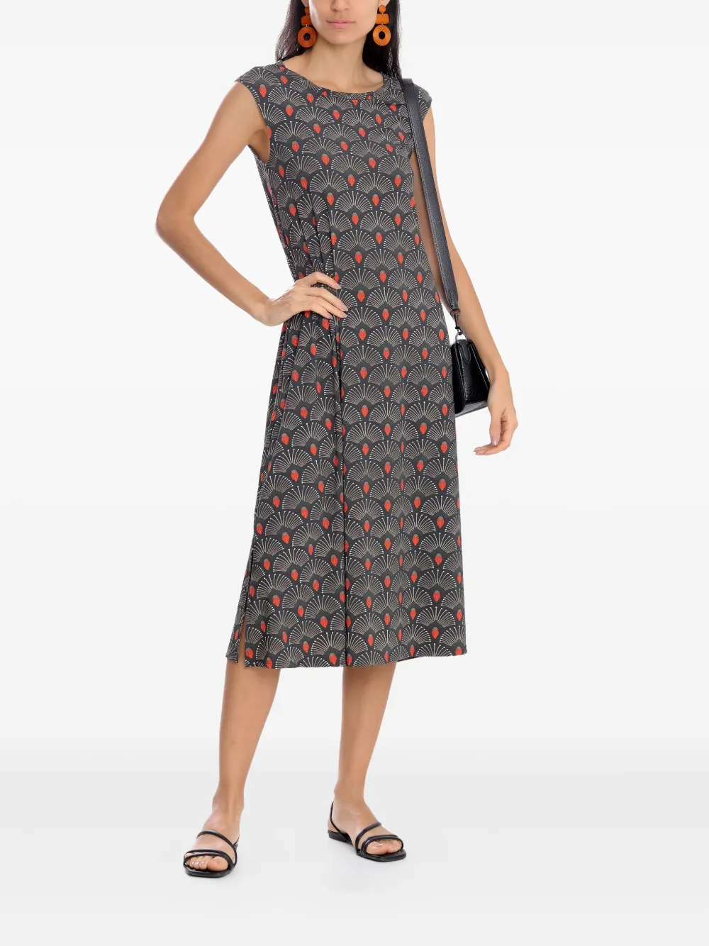 Lygia & Nanny Midi-jurk met bloemenprint - Grijs