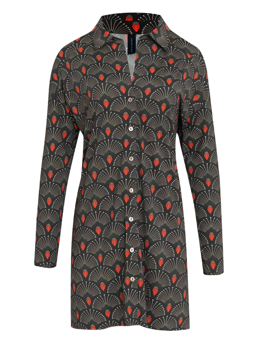 Meline floral-print long shirt